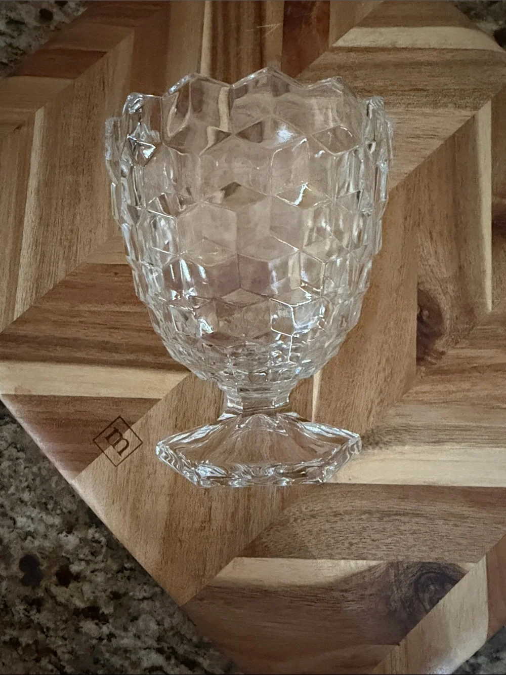 Vintage Fostoria clear footed candy dish or server